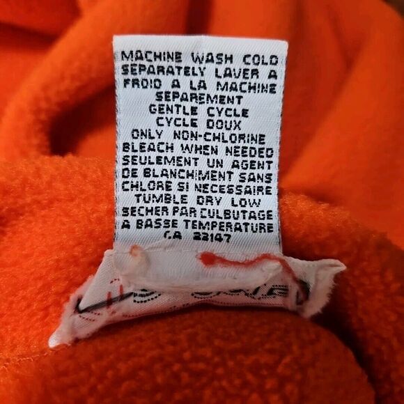 Talbots Vintage Women's Sz Lg Fleece Orange Jacket Cardigan Long Warm USA - Picture 6 of 8